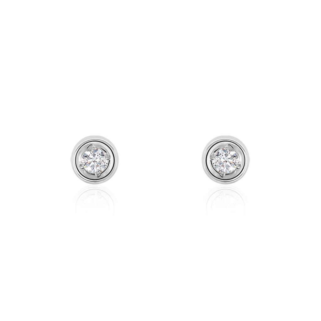 Damen Ohrstecker Weißgold 750 Diamant 0,06ct Milano  - Ohrstecker Damen | OROVIVO