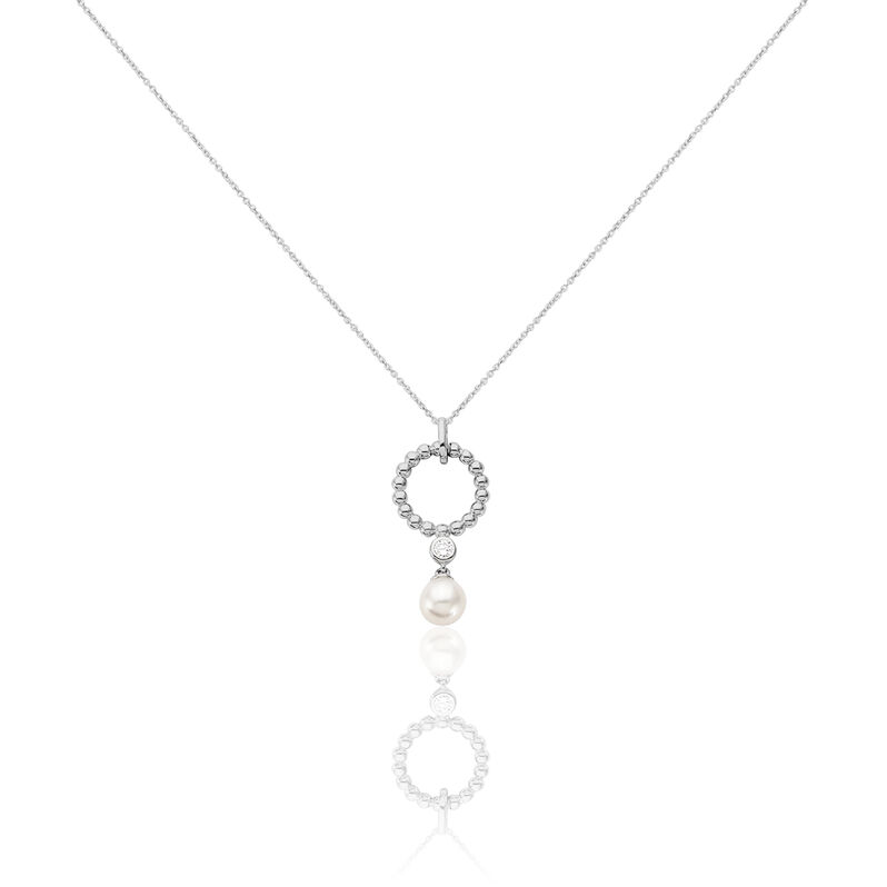Damen Halskette Silber 925 Zuchtperle Zirkonia - Halsketten Damen | OROVIVO