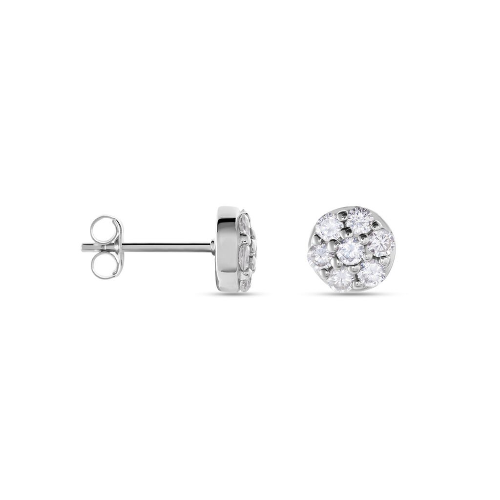 Damen Ohrstecker Silber 925 Zirkonia Wei&szlig; 1,16 ct