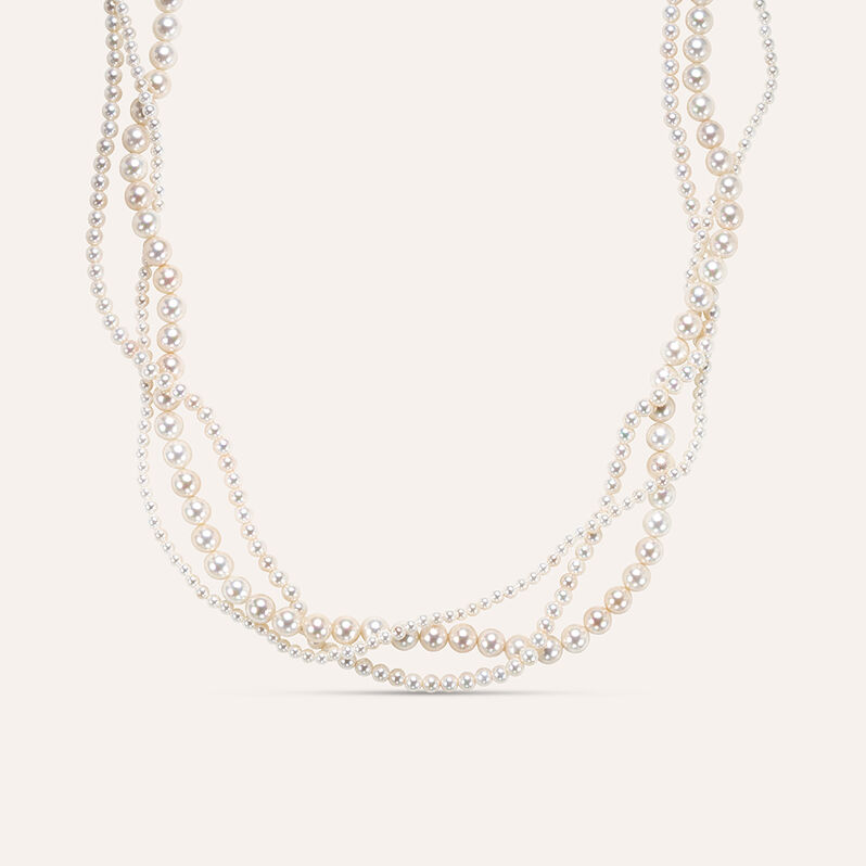 Collana Silver Pearls Argento Rodiato Perla sintentica - Spannringe Damen | OROVIVO