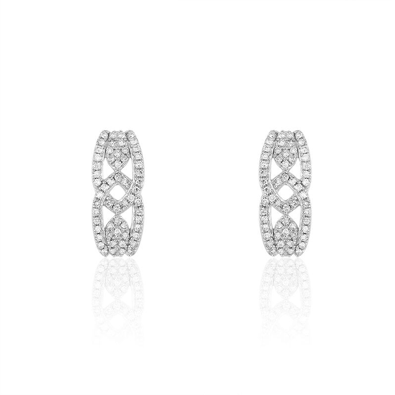 Boucles D'oreilles Puces Heloise Or Blanc Diamant - Spannringe Damen | OROVIVO