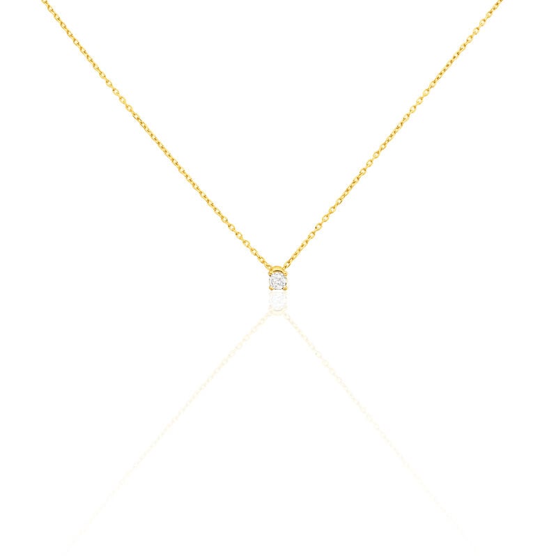 Illusion Damen Collier Gold 375 (9 Karat) Diamant Wei&szlig; 0,06 ct - Halsketten Damen | OROVIVO