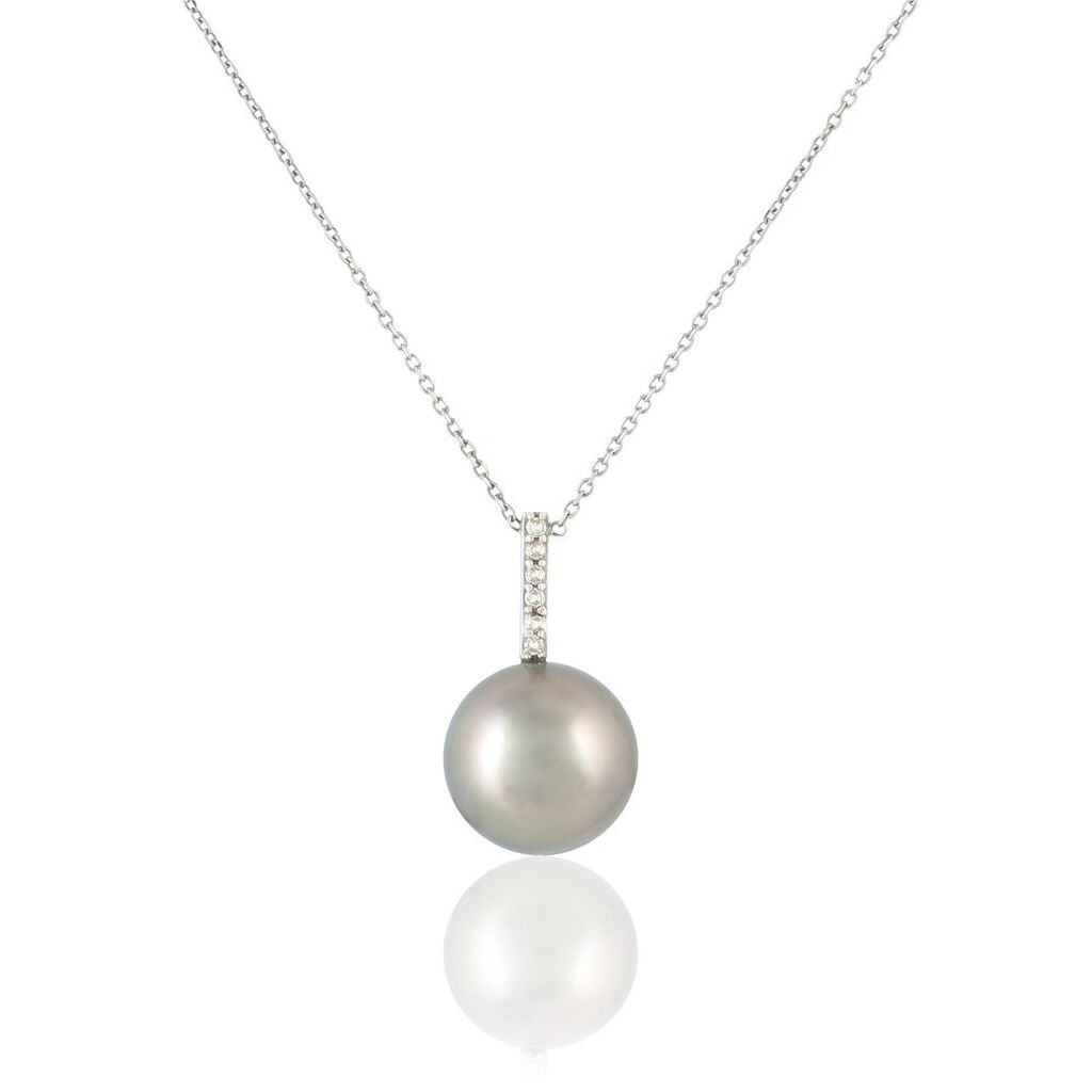 Collier Rebeca Or Blanc Perle De Culture De Tahiti Et Oxyde - Spannringe Damen | OROVIVO