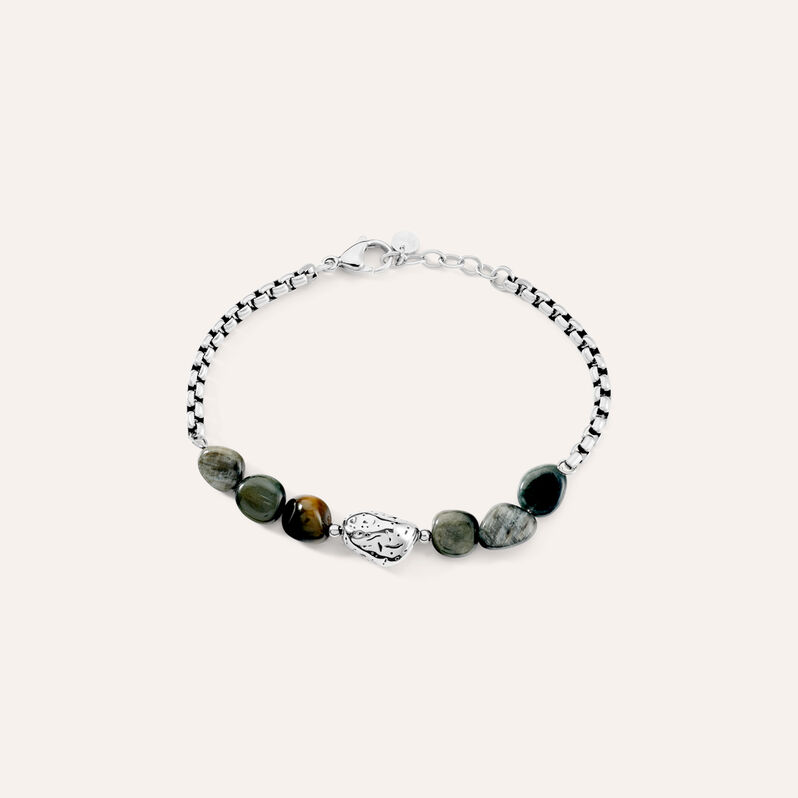 Bracciale Catena Man Code Acciaio Occhio di Falco - Spannringe Herren | OROVIVO