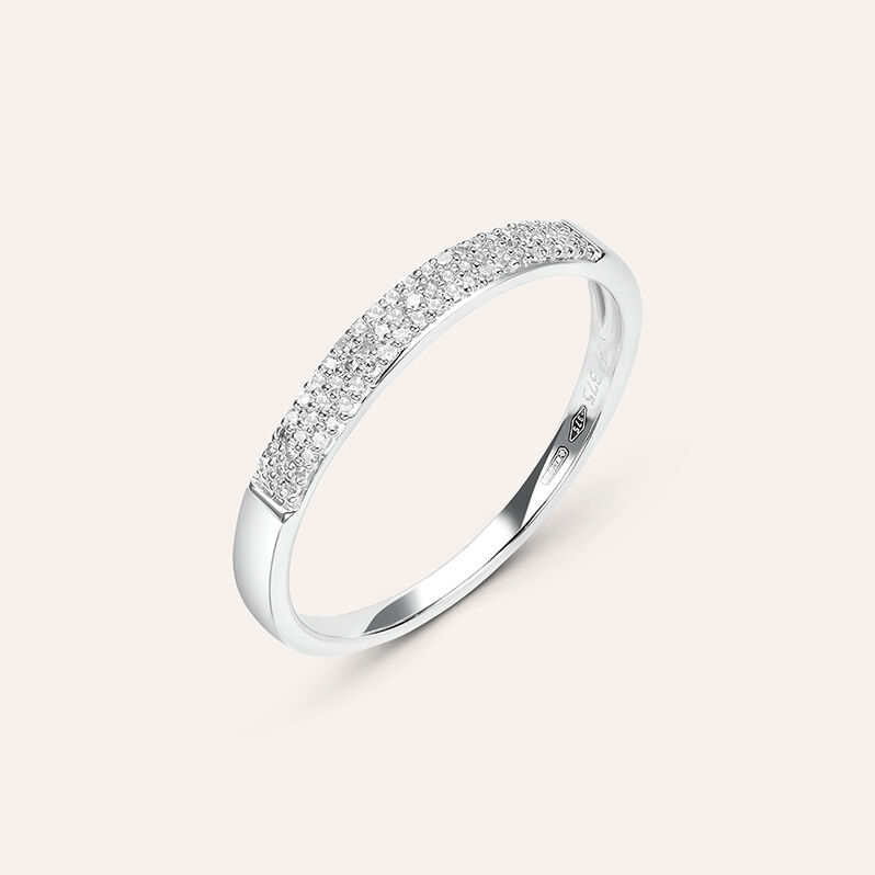 Anello Fascia Sophia Oro Bianco Diamante - Spannringe Damen | OROVIVO