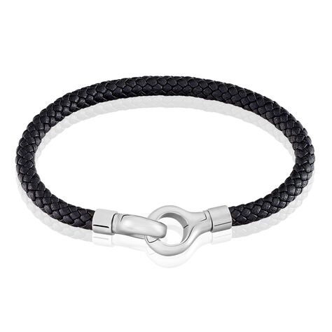 Herren Lederarmband Edelstahl Schwarz - Armbänder Herren | OROVIVO