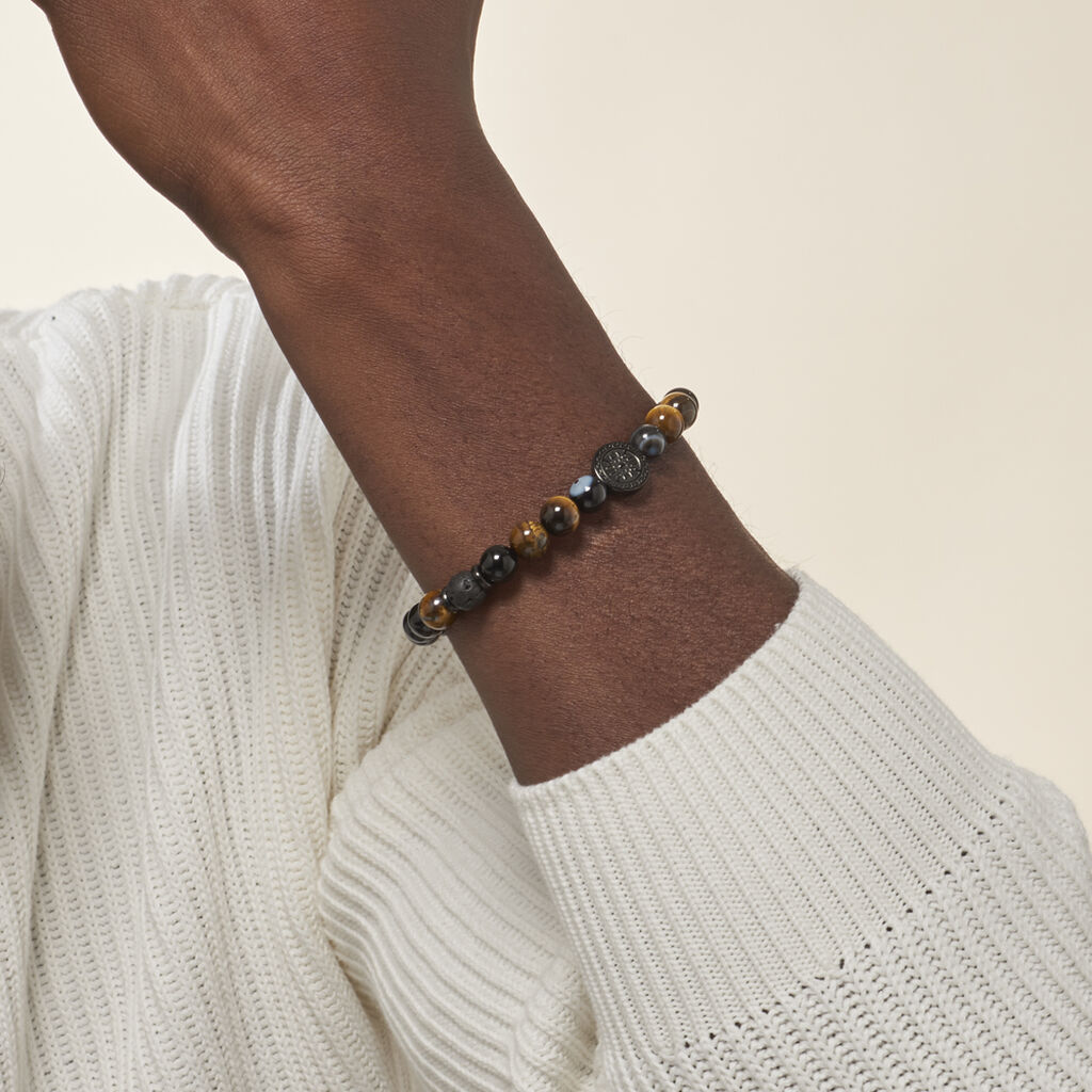 Bracelet Jourdan Yasur Boules œil De Tigre - Spannringe Herren | OROVIVO