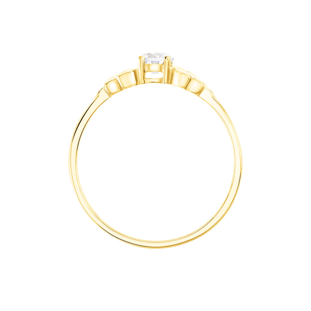 Bague Solitaire Alexine Or Jaune Oxyde De Zirconium - Spannringe Damen | OROVIVO