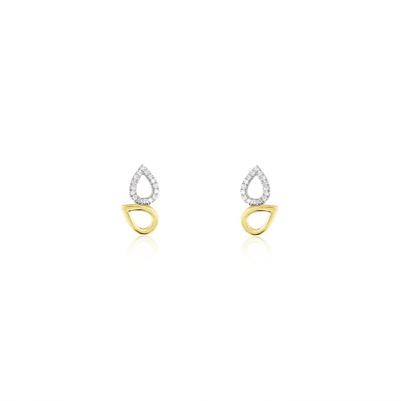 Leafa Damen Ohrstecker Gold 375 (9 Karat) Diamant Wei&szlig; 0,05 ct Mandel - Ohrstecker Damen | OROVIVO