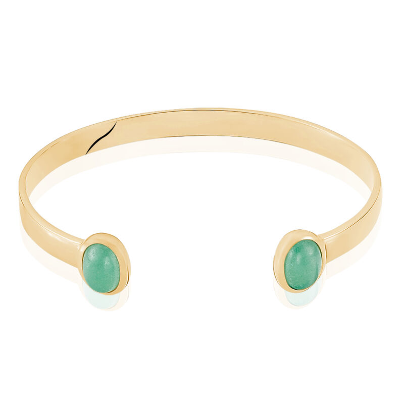 Jonc Plaque Or Caterin Aventurine Verte - Spannringe Damen | OROVIVO