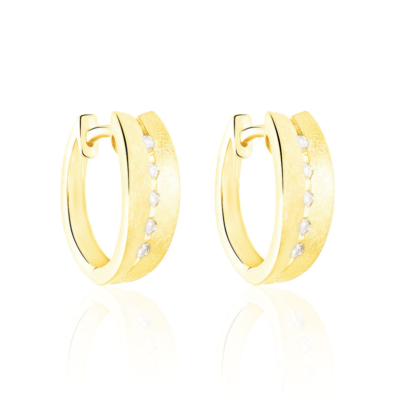 CLEA 1 Damen Creolen Gold 375 (9 Karat) Diamant Wei&szlig; 0,08 ct B 6 mm - Creolen Damen | OROVIVO