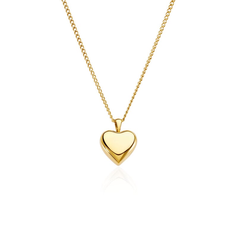 LEONIE Damen Collier Edelstahl vergoldet Herz B 2 mm - Halsketten Damen | OROVIVO