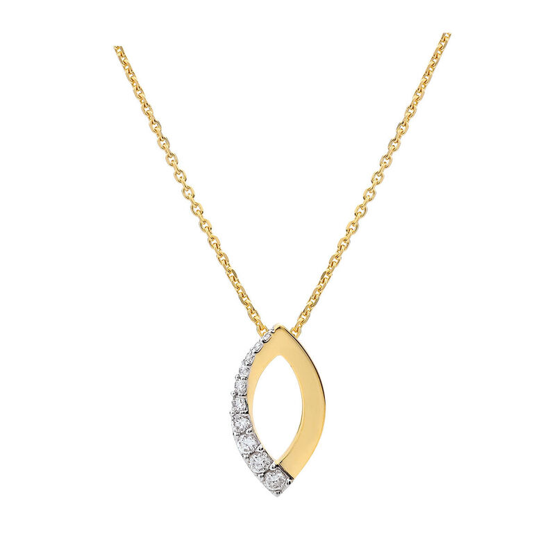 BIWANA Damen Collier Vergoldet Zirkonia Wei&szlig; Mandel - Halsketten Damen | OROVIVO