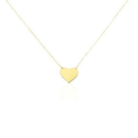 Valeria Gravur Damen Collier Gold 375 (9 Karat) Herz B 0,2 mm - Halsketten Damen | OROVIVO