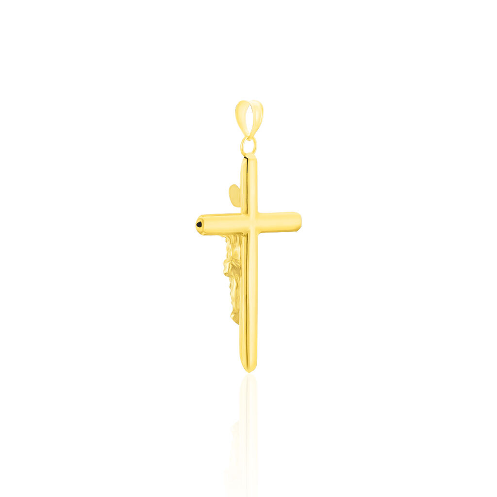 Kreuz Anh&auml;nger Gold 375 Bicolor Kristalle Jesus Christus Zippora