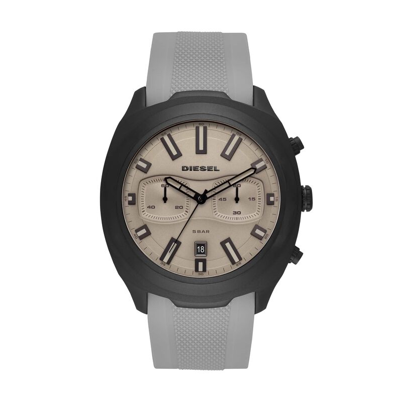 Diesel orologio cronografo in acciaio grigio e cinturino in silicone grigio con quadrante grigio - Spannringe Herren | OROVIVO