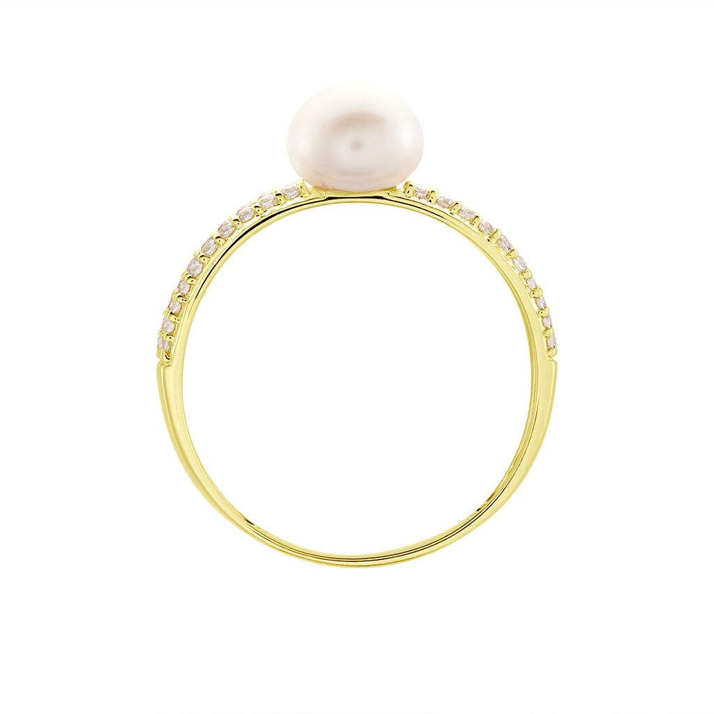 Damen Ring Gold 375 Zuchtperle Weiß Madeleine  - Solitärringe Damen | OROVIVO