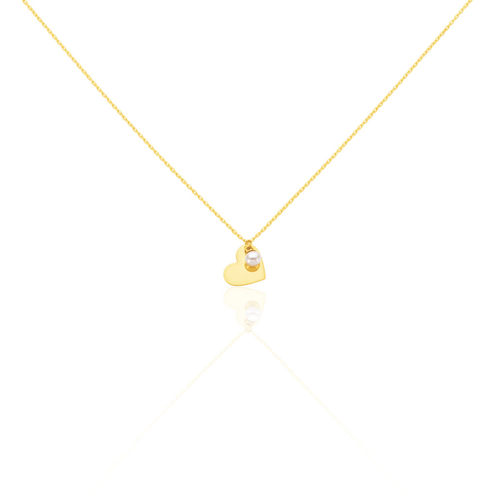 Damen Halskette Gold 375 Zuchtperle Herz - Herzketten Damen | OROVIVO