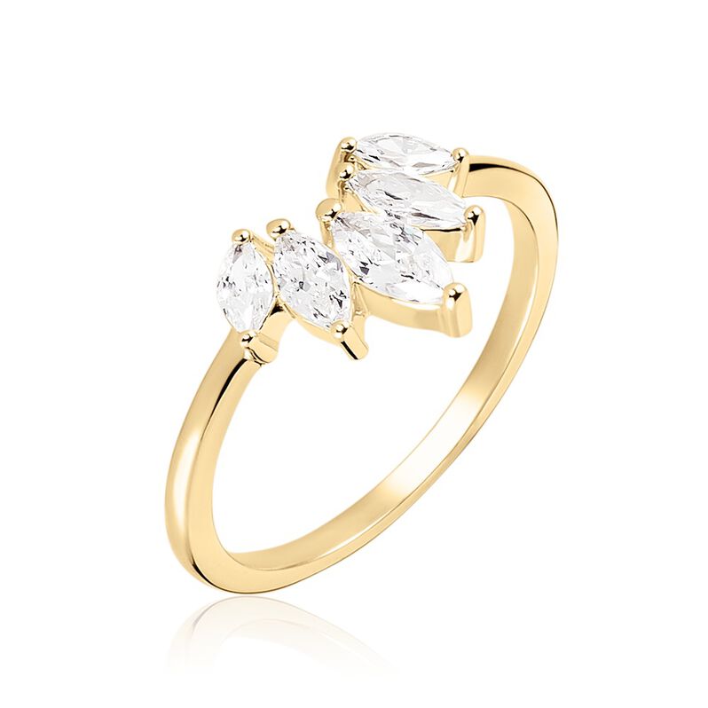 Bague Amazonia Plaqué Or Jaune Oxyde De Zirconium - Spannringe Damen | OROVIVO
