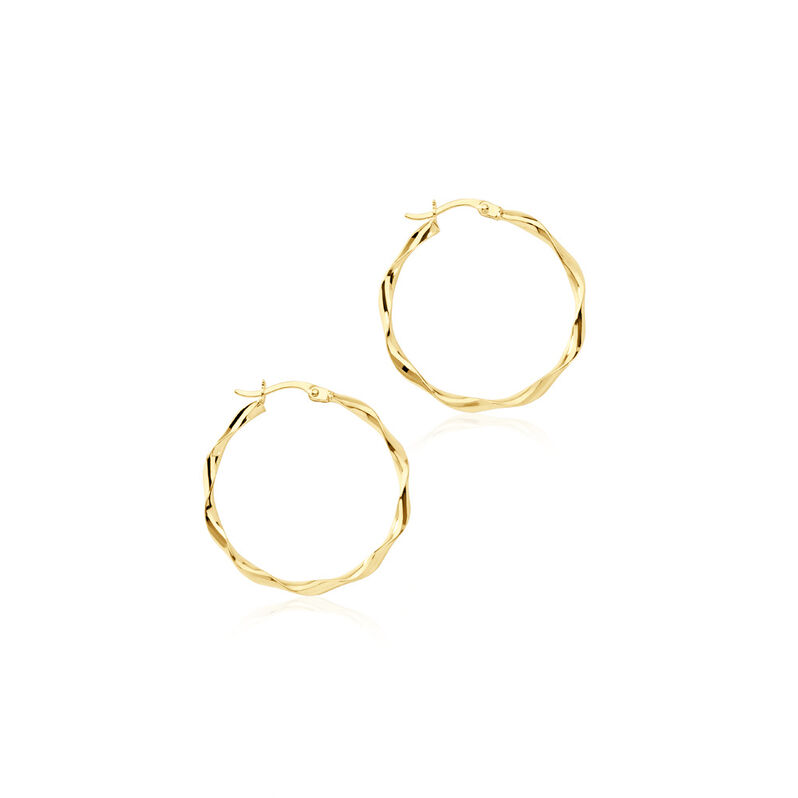 Damen Creolen Gold 375 Oval Twist 28,5cm 25,00mm - Creolen Damen | OROVIVO