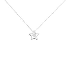 Damen Halskette Silber 925 Zirkonia Stern - Ketten mit Anhänger  | OROVIVO