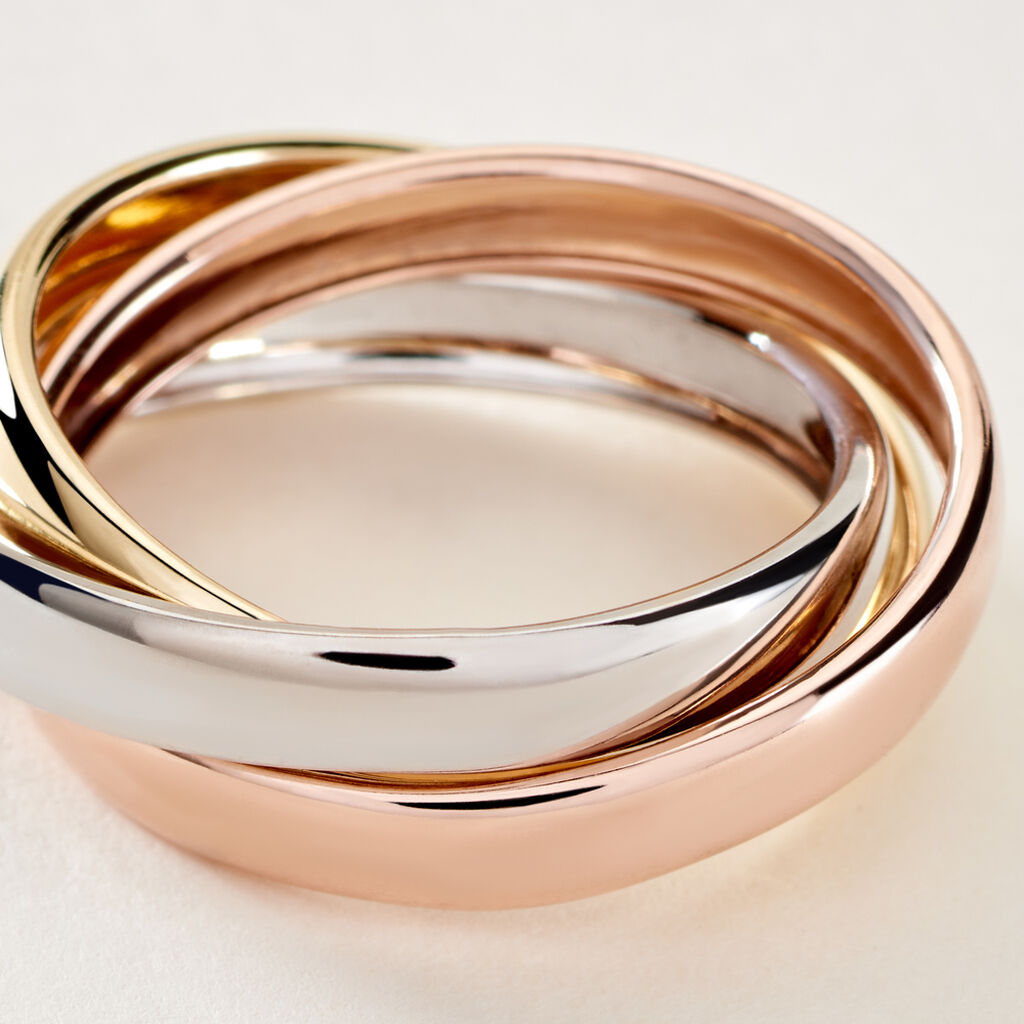 Damen Ring Gold Tricolor Gold / Wei&szlig; / Ros&eacute; 585 (14 Karat)