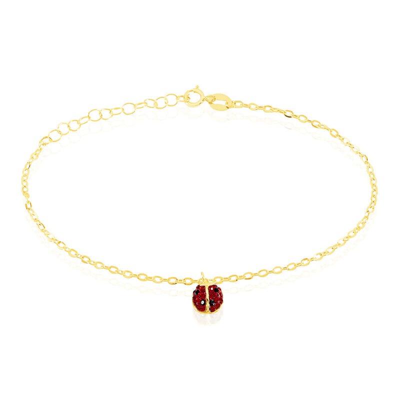 Bracciale coccinella in oro e cristalli - Spannringe Kinder | OROVIVO