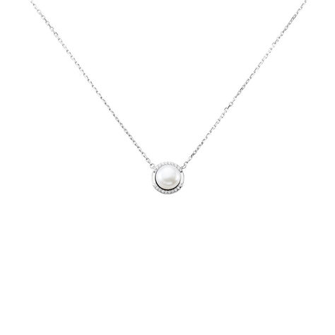 Damen Collier Silber 925 Zuchtperle Weiß Xenia 47cm - Halsketten Damen | OROVIVO