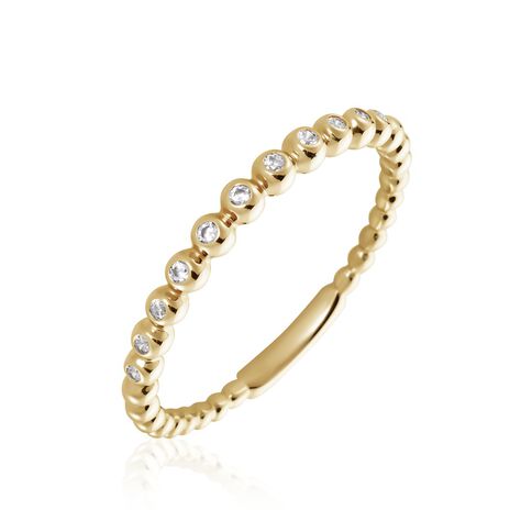 Damen Ring Gold 375 Zirkonia Memo  - Eheringe mit Stein Damen | OROVIVO
