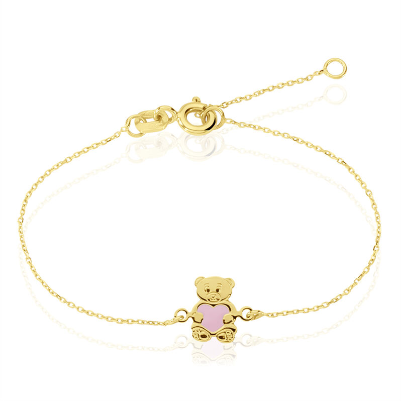 Bracelet Ourson Coeur Or Jaune - Spannringe Kinder | OROVIVO