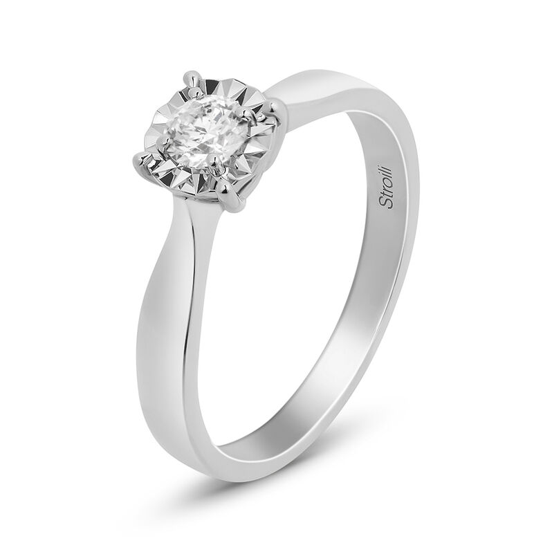 Anello Solitario Diamotion Oro Bianco Diamante - Spannringe Damen | OROVIVO