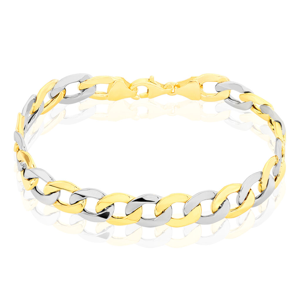 Bracelet Iris Or Bicolore Maille Gourmette - Spannringe Herren | OROVIVO