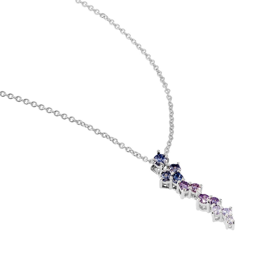 Damen Collier Silber 925 Zirkonia Multicolour Ina 1 - Halsketten Damen | OROVIVO