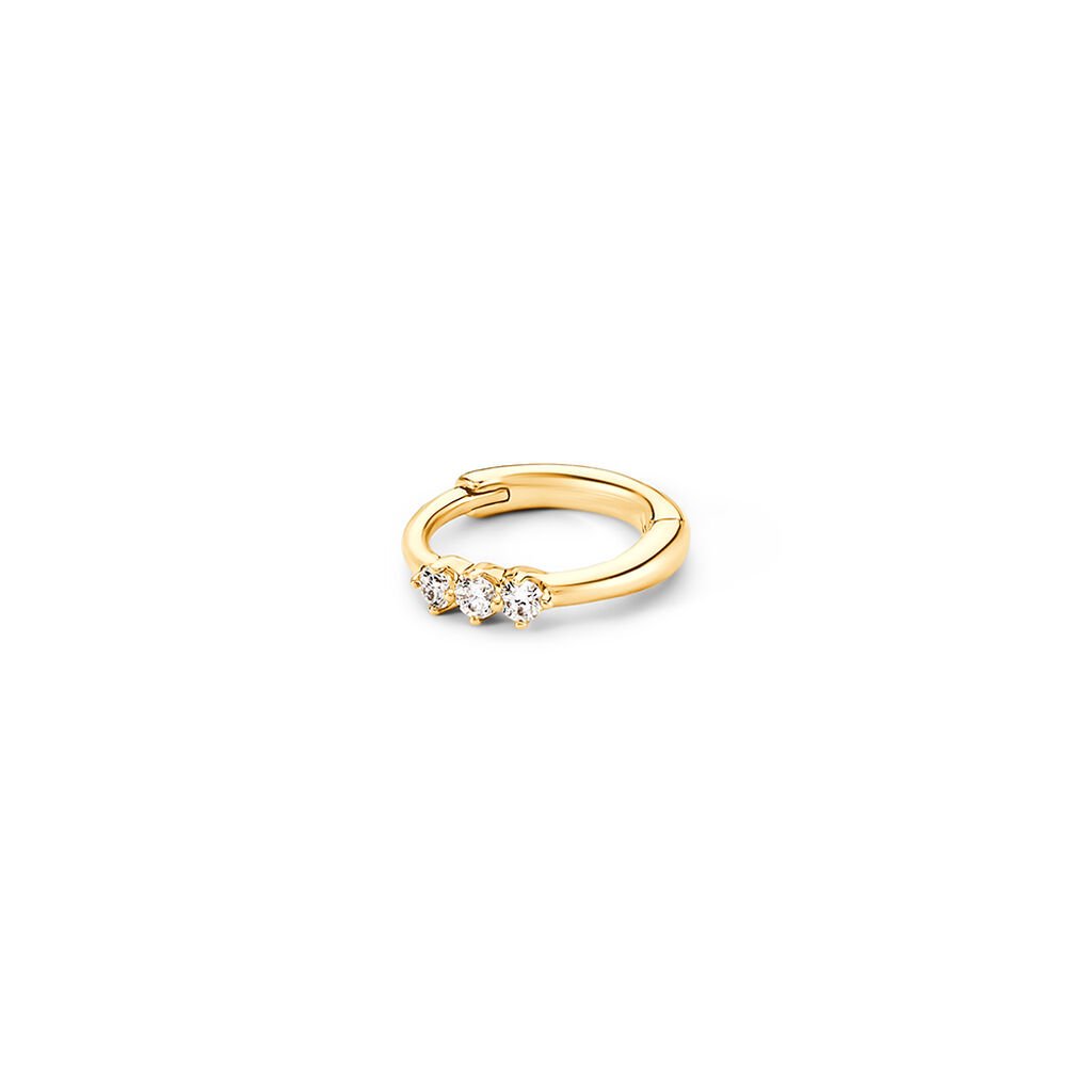 JOLIE Damen Piercing Gold 375 (9 Karat) Synthetischer Diamant Wei&szlig; 0,07 ct