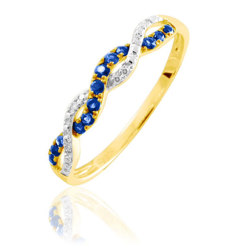 Bague Sofia Or Jaune Saphir Et Diamant - Spannringe Damen | OROVIVO