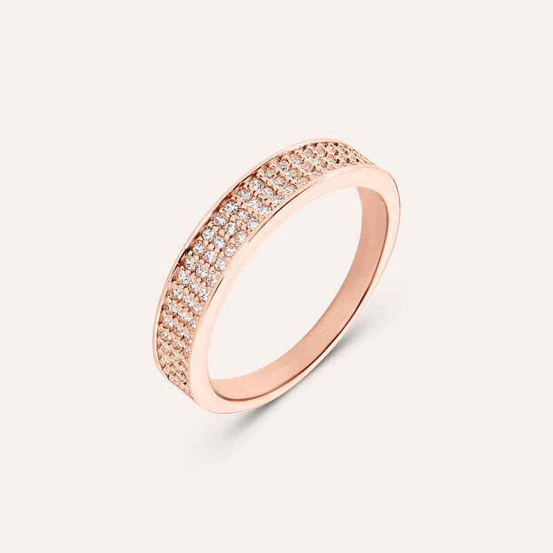 Anello Semi-eternity Silver Shine Argento Rosa Cubic Zirconia - Spannringe Damen | OROVIVO
