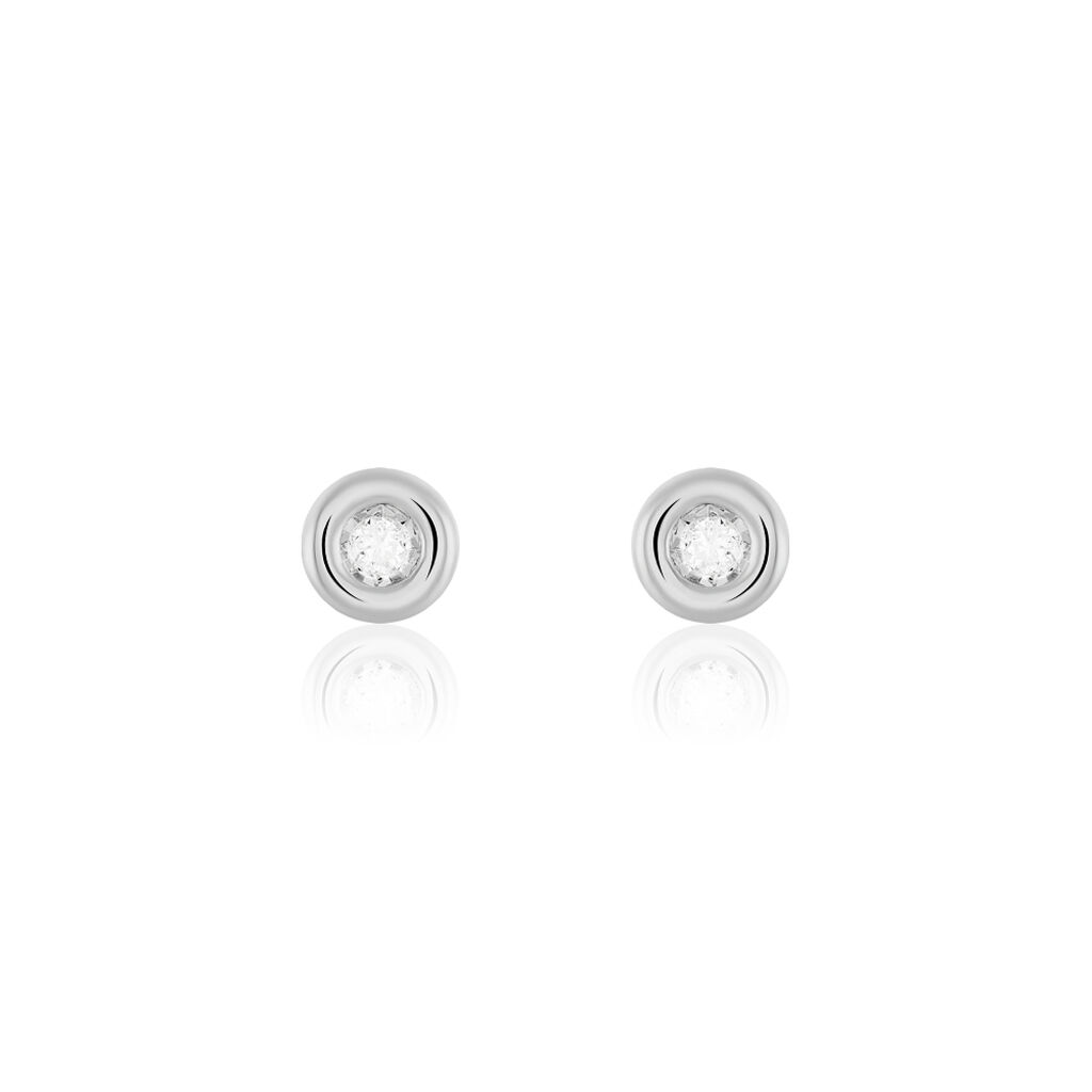 Strong Damen Ohrstecker Wei&szlig;gold 375 (9 Karat) Diamant Wei&szlig; 0,05 ct