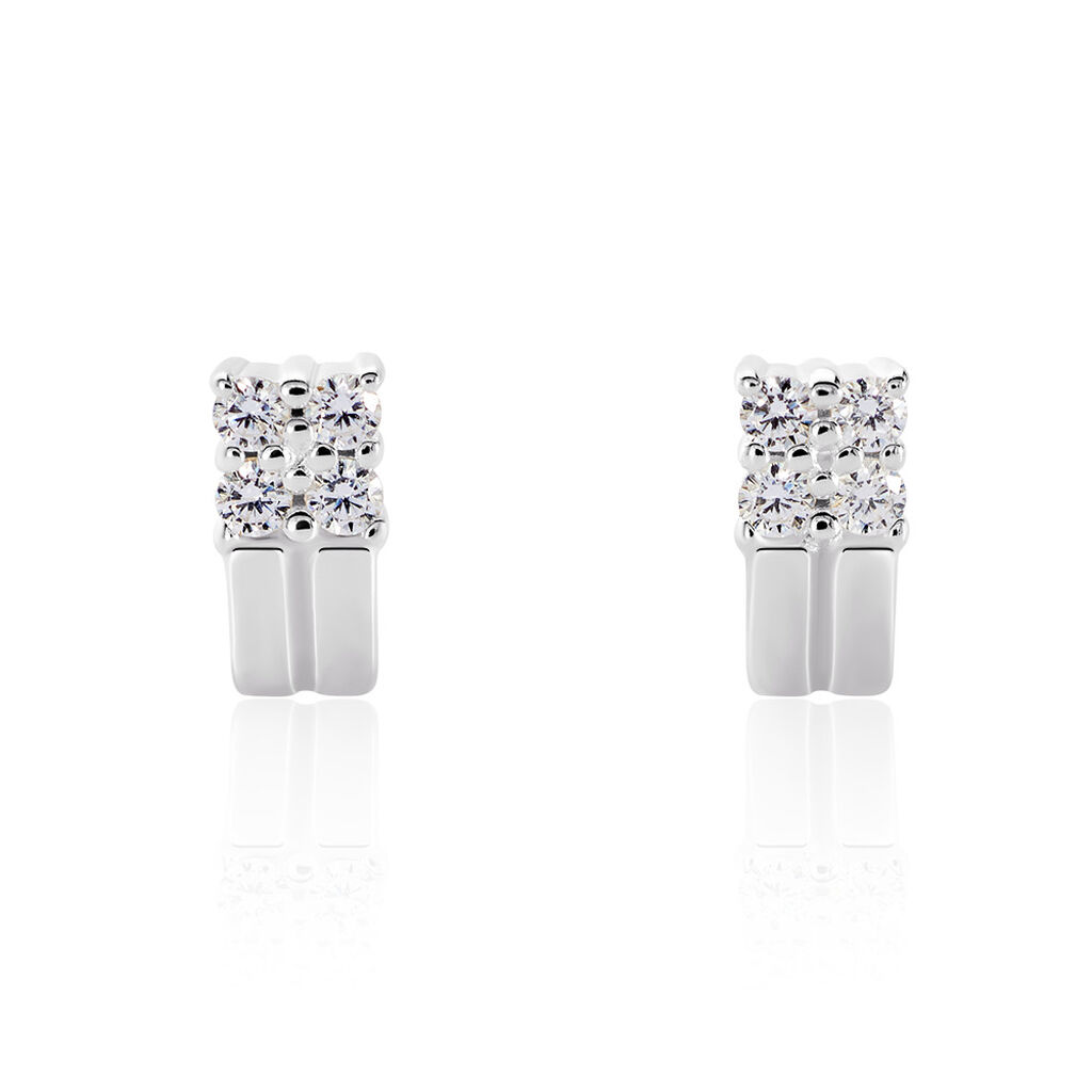 CADENCE Damen Ohrstecker Silber Silber 925 Zirkonia Weiß - Ohrstecker Damen | OROVIVO