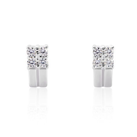 CADENCE Damen Ohrstecker Silber Silber 925 Zirkonia Weiß - Ohrstecker Damen | OROVIVO