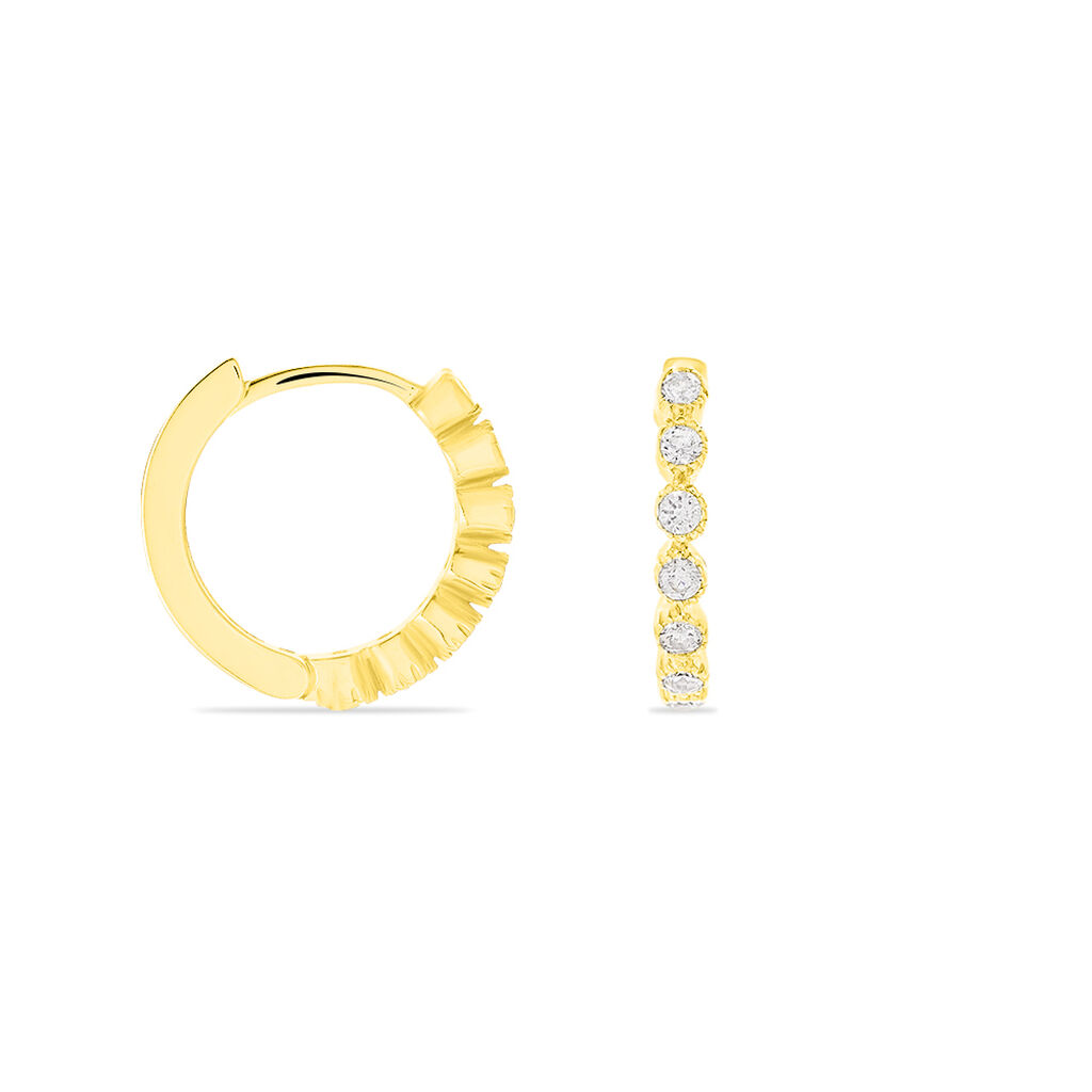 🦚 Damen Creolen Gold 333 Zirkonia, Creolen mit Stein