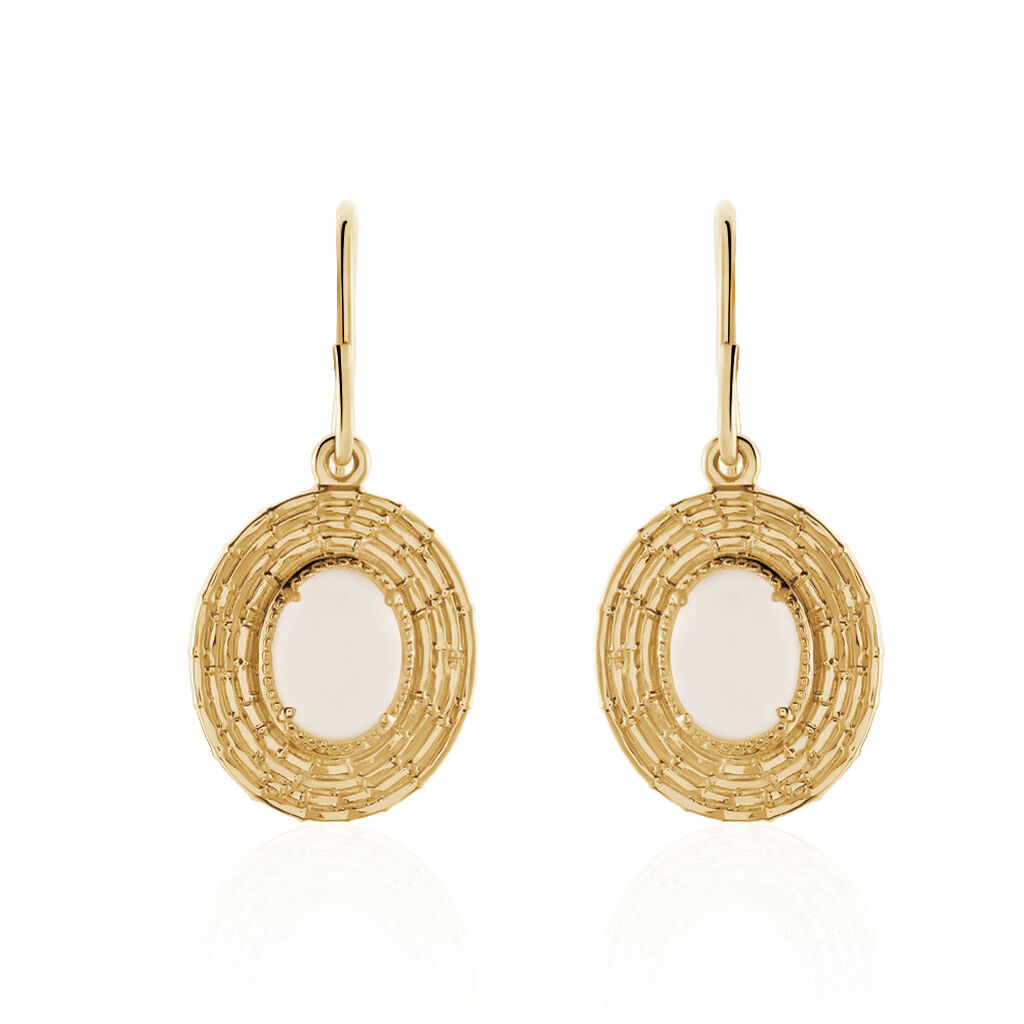 Boucles D'oreilles Plaque Or Linna Pendantes Ovales - Spannringe Damen | OROVIVO
