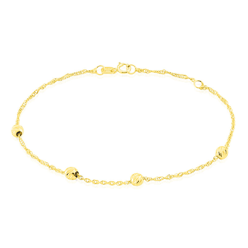 Bracelet Or Jaune Cloe Singapour Boules - Spannringe Damen | OROVIVO