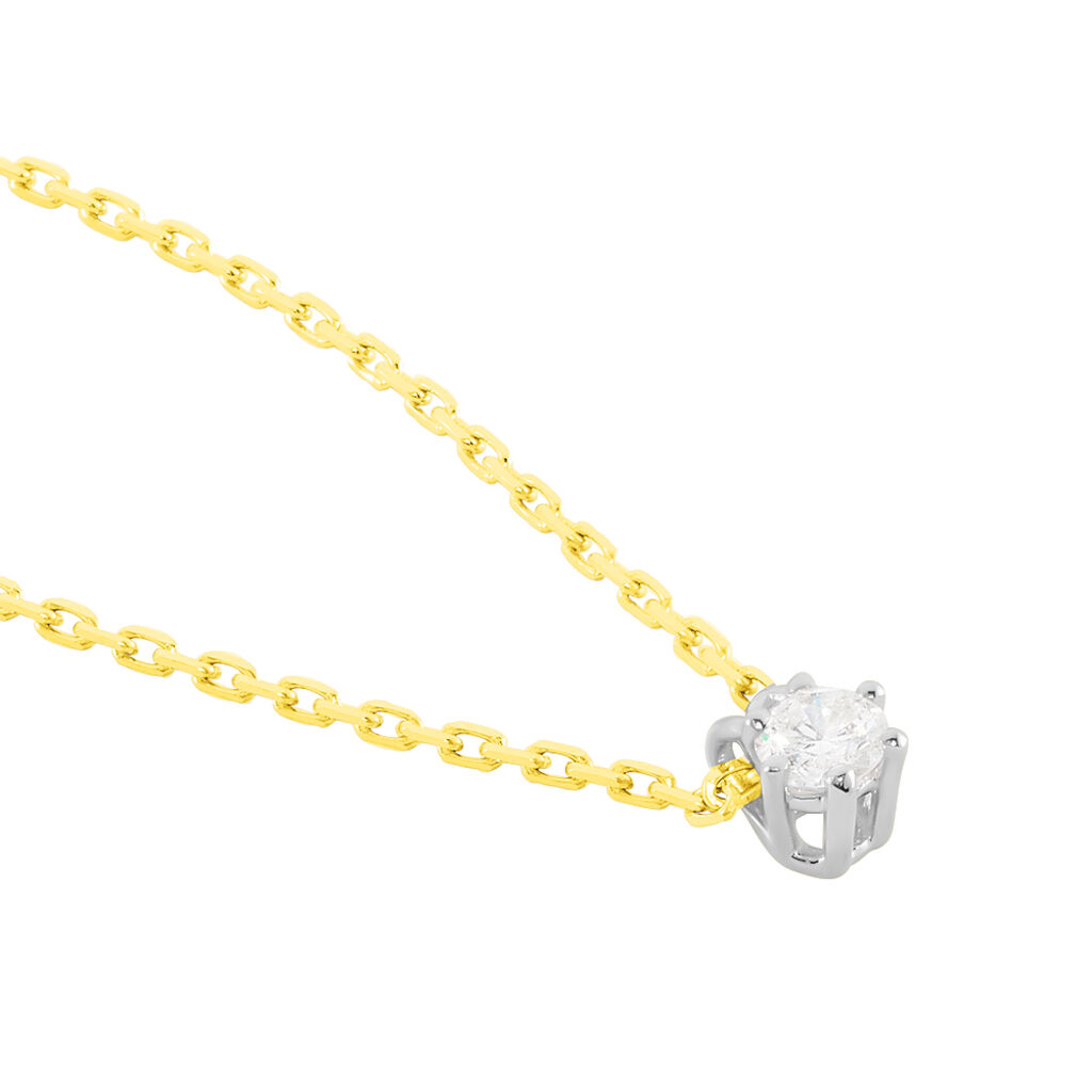 Damen Collier Gold 375 Diamant 0,1ct Rome - Halsketten Damen | OROVIVO
