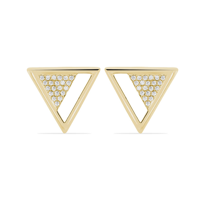 Boucles D'oreilles Roya Plaqué Or Jaune Oxydes De Zirconium - Spannringe Damen | OROVIVO