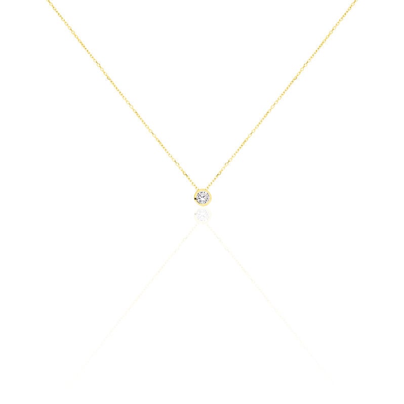 Damen Collier Gold 375 (9 Karat) Zirkonia Wei&szlig; 0,940 ct - Halsketten Damen | OROVIVO