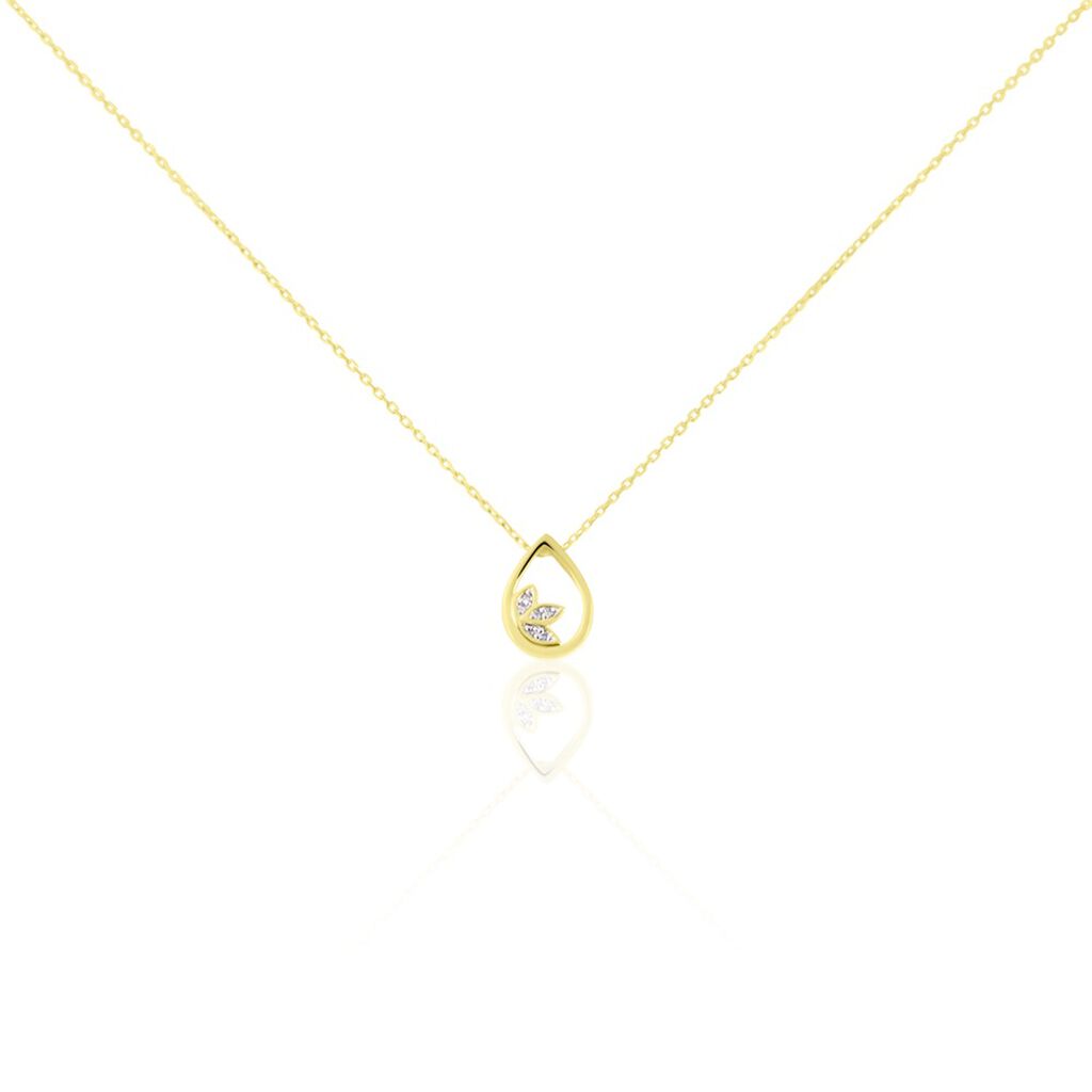 KENA Damen Collier Gold 375 (9 Karat) Diamant Weiß 0,02 ct Tropfen B 0,9 mm - Halsketten Damen | OROVIVO