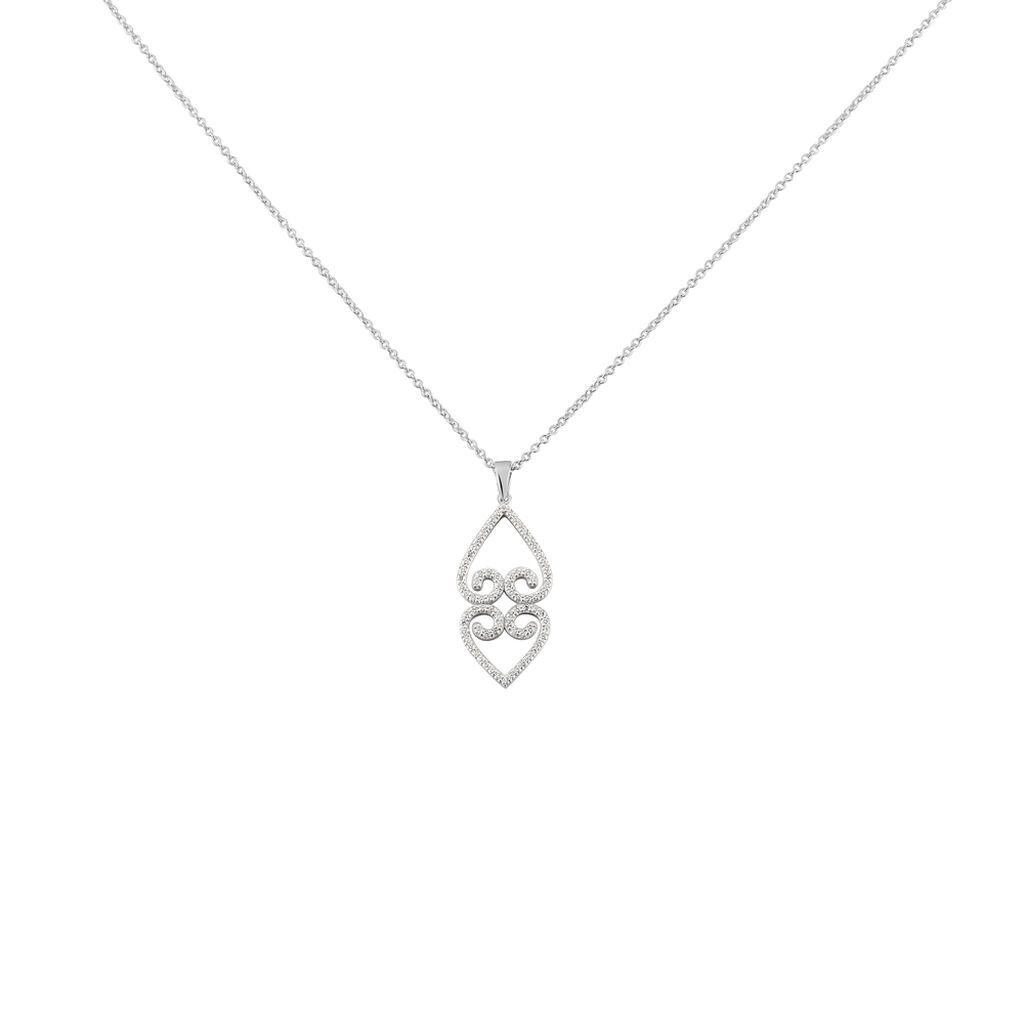 Damen Halskette Silber 925 Zirkonia Herz - Halsketten Damen | OROVIVO