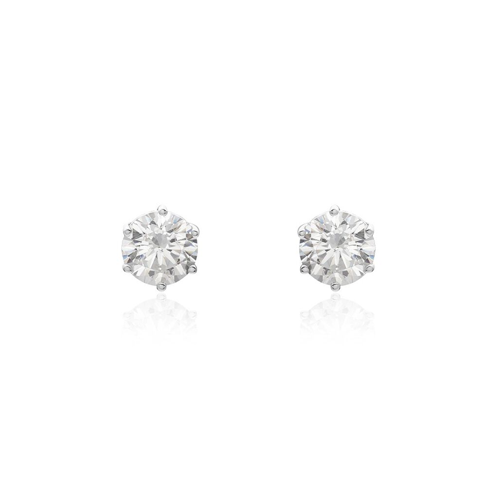 KRAPPE 6 Damen Ohrstecker Weißgold 375 (9 Karat) Zirkonia Weiß 1,89 ct - Ohrstecker Damen | OROVIVO