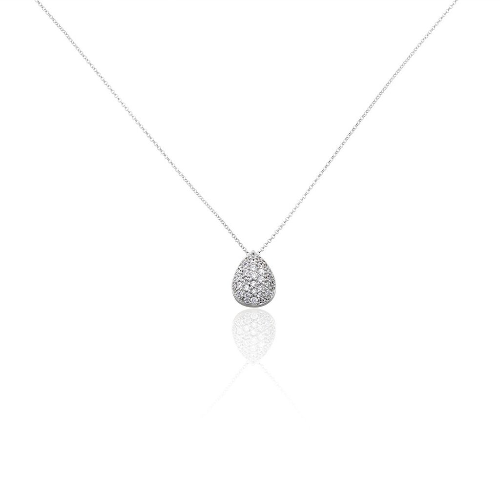 🦚 Damen Collier Silber Silber 925 Zirkonia Pavina, Collier mit Stein