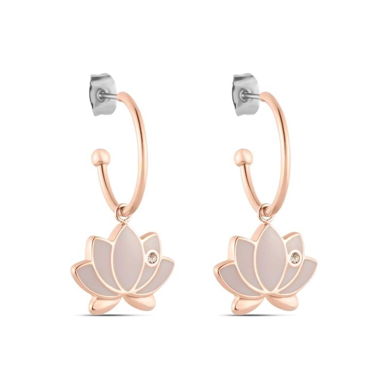 Orecchini A Cerchio Lady Sweet Acciaio Rosa Cristallo - Spannringe Damen | OROVIVO